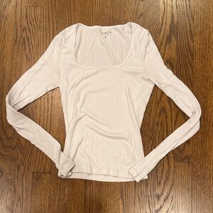 Abercrombie & Fitch White Long Sleeve Shirt